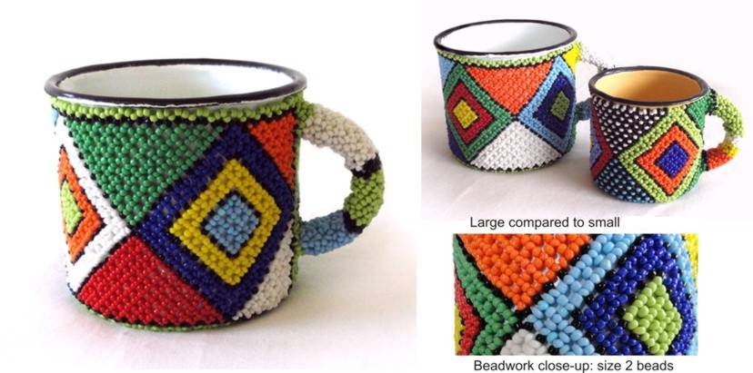 Enamel Beaded Mugs Ndebele Design